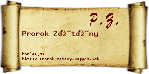 Prorok Zétény névjegykártya